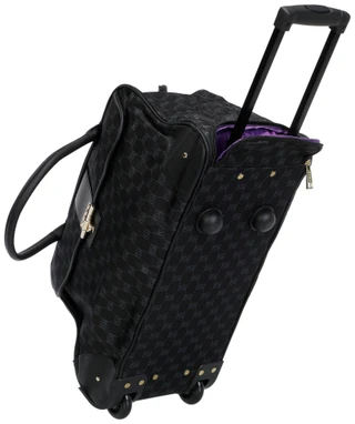 Thumbnail 2: Bebe Meredith 22" Rolling Duffel Bag - Black & Gold Dot 