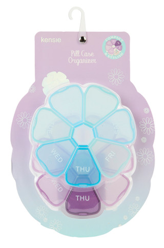 Thumbnail 1: Kensie 2-Pack Purple Daisy 7-Day Pill Organizer 