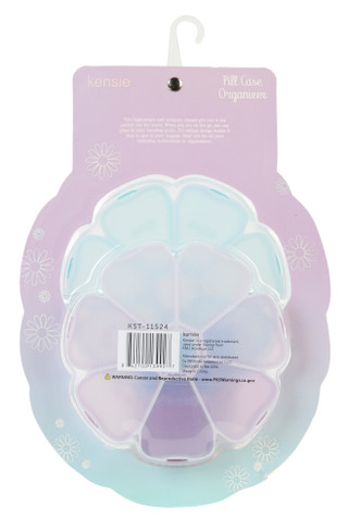 Thumbnail 2: Kensie 2-Pack Purple Daisy 7-Day Pill Organizer 