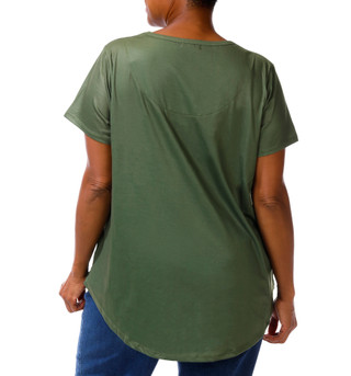 Thumbnail 5: ONE WORLD Plus Short Sleeve Harvest Bloom Top 