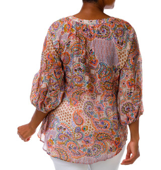 Thumbnail 5: Vince Camuto Plus 3/4 Sleeve Floral Paisley Print Top 