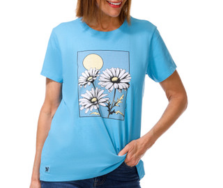 Thumbnail 1: Life is Good Womens Short Sleeve Graphic Crew Neck Top 