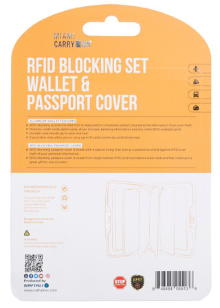 Thumbnail 2: Miami Carry On RFID Blocking Passport Cover & Travel Wallet Set 