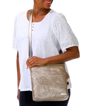 Thumbnail 1: Sakroots Banyan Pyrite Straw Crossbody 