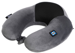 Thumbnail 2: SEALY POSTUREPEDIC Cooling Gel Memory Foam Travel Neck Pillow - Gray 
