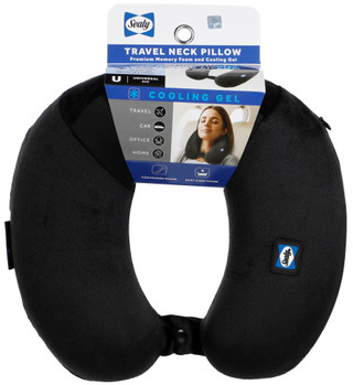 Thumbnail 1: SEALY POSTUREPEDIC Travel Neck Pillow with Cooling Gel - Black 