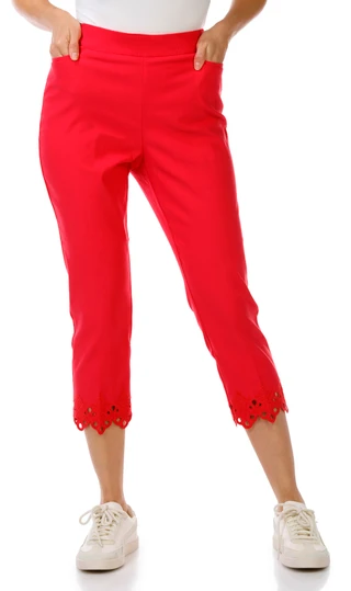 Thumbnail 1: Tahari Women's Eyelet Hem Capris 