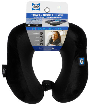 Thumbnail 1: SEALY POSTUREPEDIC Ergonomic Memory Foam Travel Neck Pillow with Cooling Gel 
