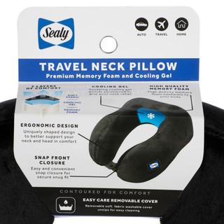Thumbnail 3: SEALY POSTUREPEDIC Ergonomic Memory Foam Travel Neck Pillow with Cooling Gel 