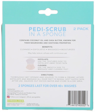 Thumbnail 2: Spongeables 2 Pk Pedi-Scrub In A Sponge w/ Coconut Oil & Shea Butter 