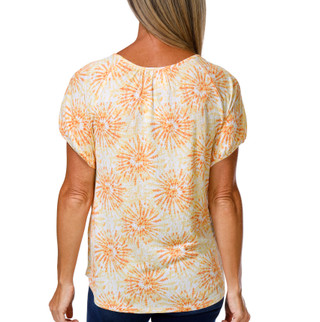 Thumbnail 3: Hearts of Palm Women's Short Sleeve Crinkle Henley Top 