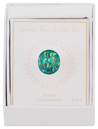 Thumbnail 1: City by City Silver Plated Abalone Ring 