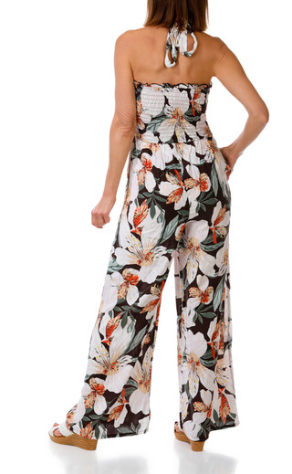 Thumbnail 3: As U Wish Women's Print Halter Jumpsuit 