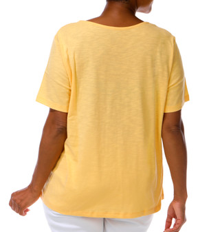 Thumbnail 4: Coral Bay Plus Short Sleeve Floral Split Neck Top 