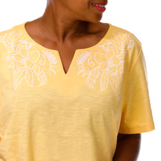 Thumbnail 5: Coral Bay Plus Short Sleeve Floral Split Neck Top 