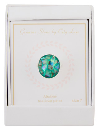Thumbnail 1: City by City Silver Plated Abalone Ring 