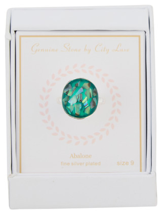 Thumbnail 2: City by City Silver Plated Abalone Ring 
