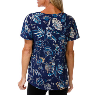 Thumbnail 2: VeraRose Women's Short Sleeve Print Top 