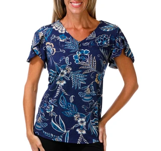 Thumbnail 1: VeraRose Women's Short Sleeve Print Top 