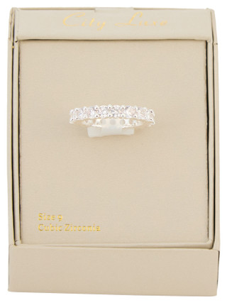Thumbnail 2: City by City Silver Plated CZ Eternity Band Ring 