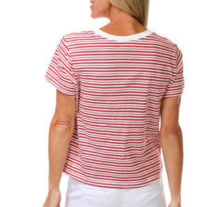 Thumbnail 2: BUNULU Women's Short Sleeve Stripe Top 