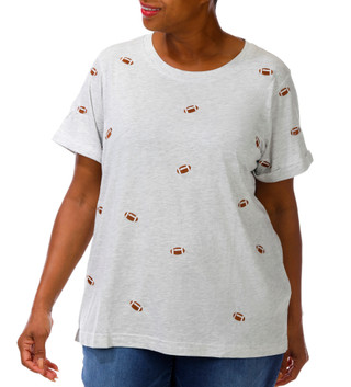 Thumbnail 2: Philosophy Plus Short Sleeve Embroidered Football Top 