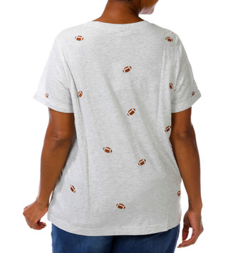 Thumbnail 3: Philosophy Plus Short Sleeve Embroidered Football Top 