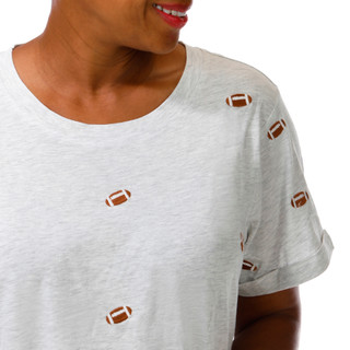 Thumbnail 4: Philosophy Plus Short Sleeve Embroidered Football Top 