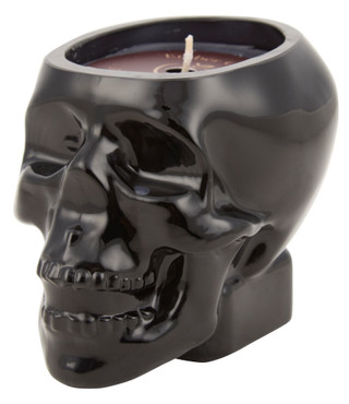 Thumbnail 1: Ember Glow 9 oz Apple Cider Scented Skull Halloween Candle 