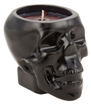 Thumbnail 2: Ember Glow 9 oz Apple Cider Scented Skull Halloween Candle 