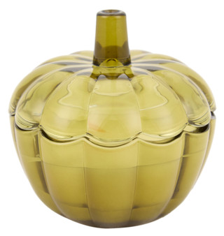 Thumbnail 1: Ember Glow 4.5 oz Green Glass Pumpkin Harvest Spice Scented Candle 