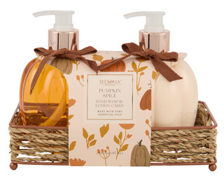 Thumbnail 1: Sedona 2 Pc Pumpkin Spice Hand Soap & Lotion Set with Caddy 