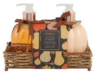 Thumbnail 1: Sedona 2 Pc Autumn Pumpkin Hand Soap & Lotion Set with Caddy 