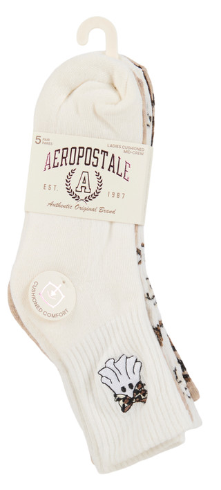 Thumbnail 1: Aeropostale Women's 3 Pk Cushioned Mid Crew Socks  
