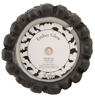 Thumbnail 2: Ember Glow 12 oz Midnight Spell Skull Multi-Scented Halloween Candle 