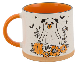 Thumbnail 2: Eli & Ana 18 oz Handmade Pet Ghost Halloween Coffee Mug 