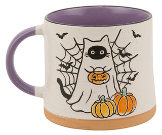 Thumbnail 2: Eli & Ana 18 oz Handmade Pet Ghost Halloween Coffee Mug 