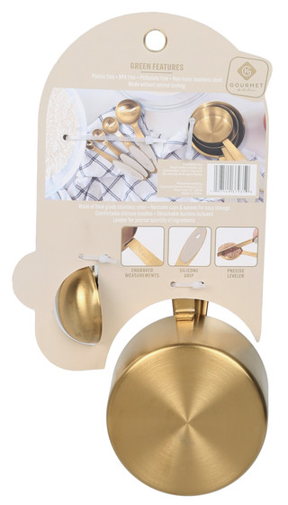 Thumbnail 2: GOURMET KITCHEN 9 Pc Measuring Cup & Spoon Set with Leveler 