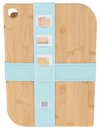 Thumbnail 2: GOURMET KITCHEN 3 Pc Bamboo Cutting Board Set with Hanging Loop 
