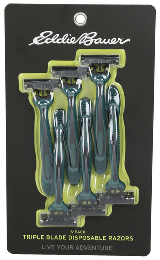 Thumbnail 1: Eddie Bauer 6 Pk Triple Blade Disposable Razors with Aloe Comfort Strips 