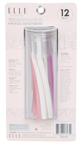 Thumbnail 2: Elle Essentials 12 Pk Precision Razor Set for Face with Storage Jar 
