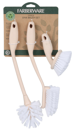 Thumbnail 1: Farberware 3 Pc Multipurpose Sink Brush Set 