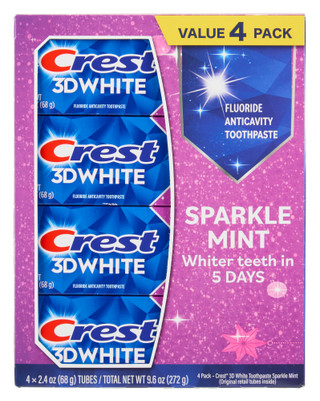 Thumbnail 1: CREST 4 Pk 3D Sparkle Mint Whitening Toothpaste  