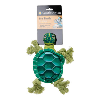 Thumbnail 1: Smithsonian Stuffed Sea Turtle Dog Toy 