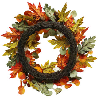 Thumbnail 3: PD HOME 22" Harvest Sunflower & Pumpkin Wreath 