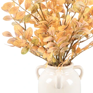 Thumbnail 2: FLORA BUNDA 21.5" Golden Eucalyptus Leaves t in Decorative Vase 