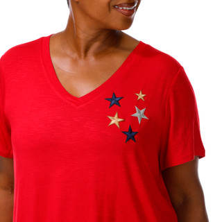 Thumbnail 4: Rio & Rein Plus Short Sleeve Embroidered Stars Tee 