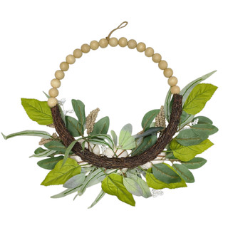 Thumbnail 2: IJK LIMITED-IMPORT 22" Pumpkin & Heather Half Beaded Wreath 
