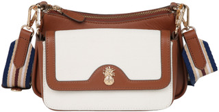 Thumbnail 1: TOMMY BAHAMA Solid Canvas Flap Double Crossbody Bag 