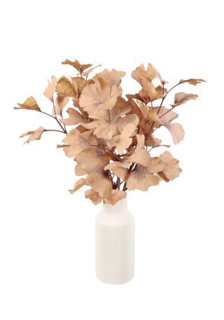 Thumbnail 1: FLORA BUNDA 20" Maple Leaves Arrangement in Ivory Ceramic Vasev 
